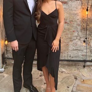 Black wrap style Gianni bini midi length dress